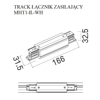 Łącznik Prosty Zasilający Biały MaxLight